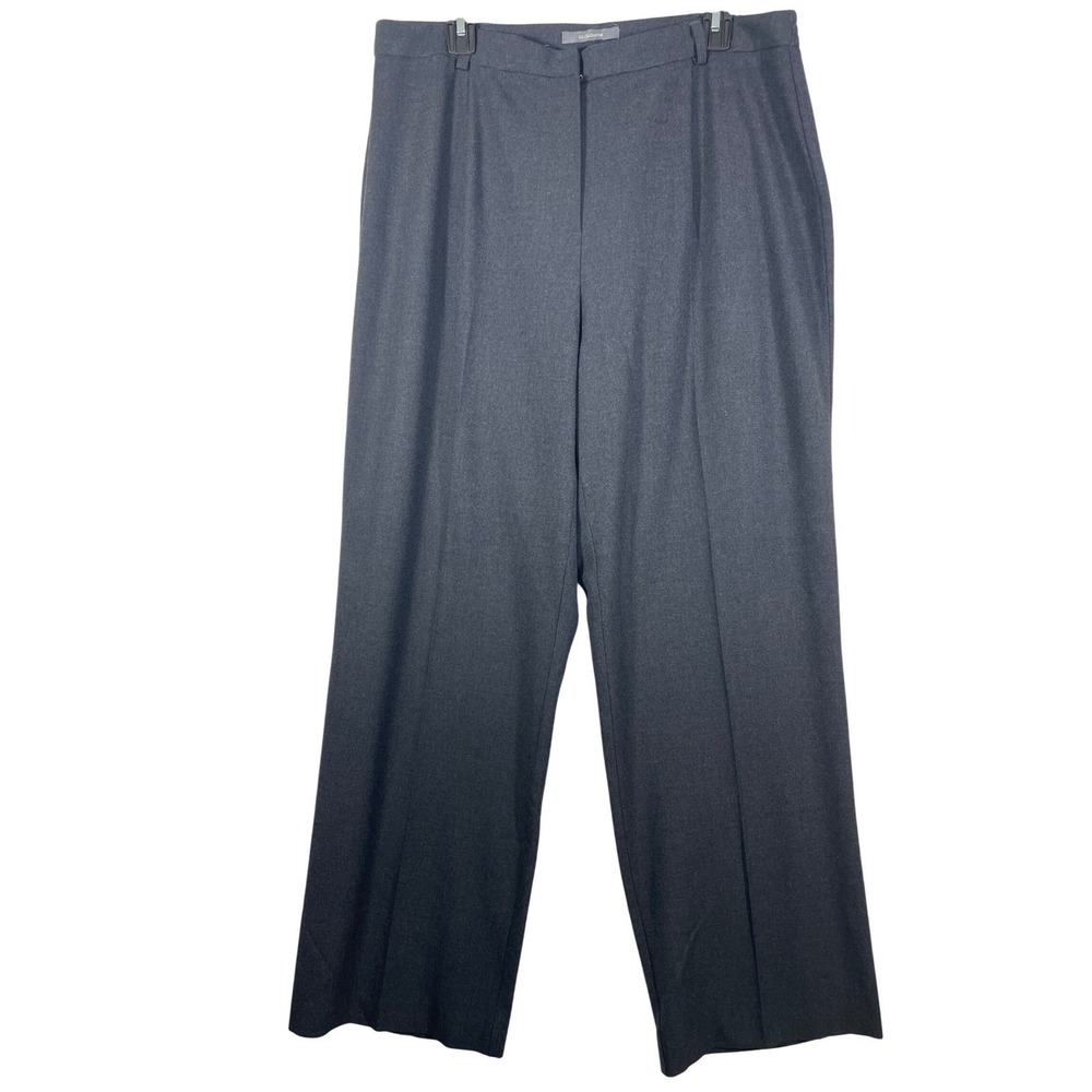 Liz Claiborne Pants Women 16W Plus Size Tabitha Gray Wide Leg Dress Pockets Zip